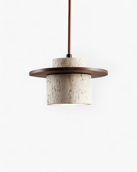 Atlaro Pendant – Rustic Glow with Travertine Stone Elegance