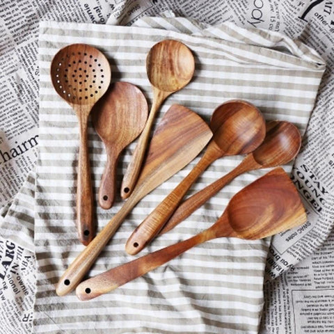 Teak Wood Kitchen Utensil Set | Taavita