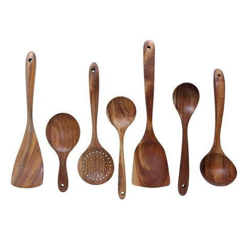 Teak Wood Kitchen Utensil Set | Taavita