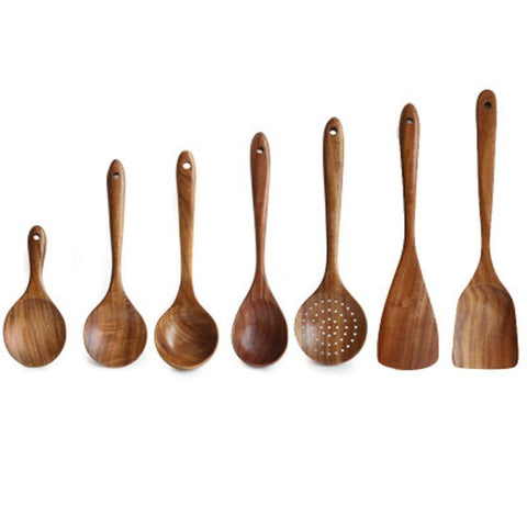 Teak Wood Kitchen Utensil Set | Taavita