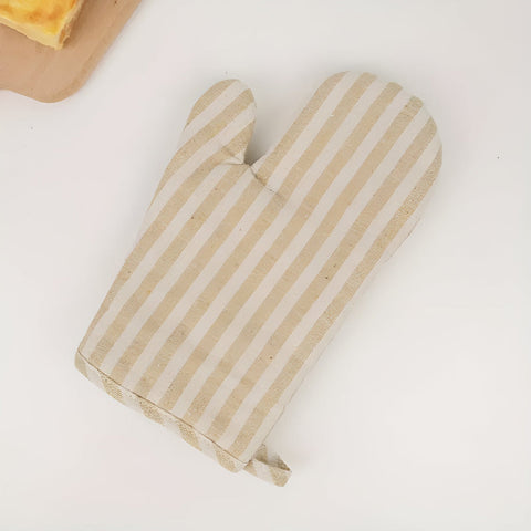 Premium Striped Heat-Resistant Oven Mitt – Non-Slip Kitchen Glove